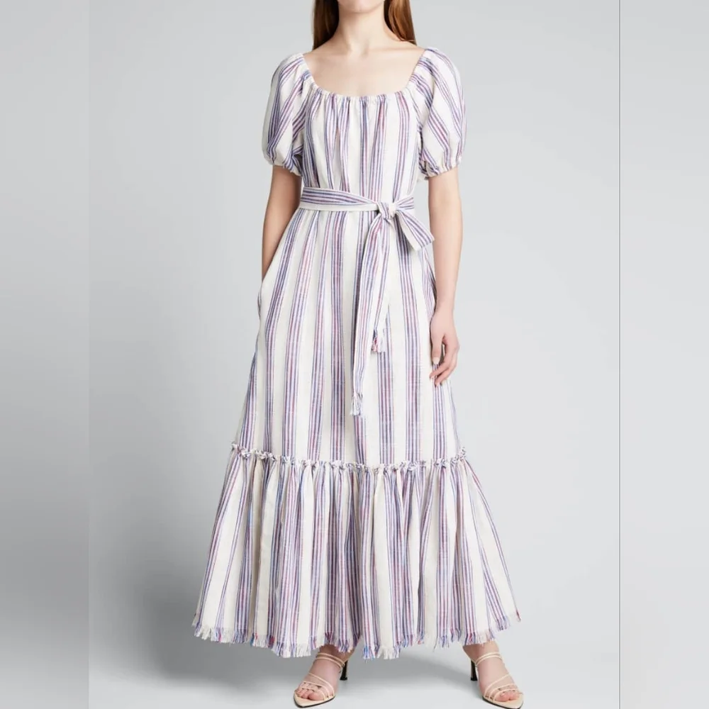 TORY BURCH Stripe Midi Coverup‎ Dress In Jamaica Stripe